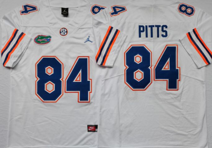 Men Florida Gators #84 Pitts White 2025 NCAA Jersey
